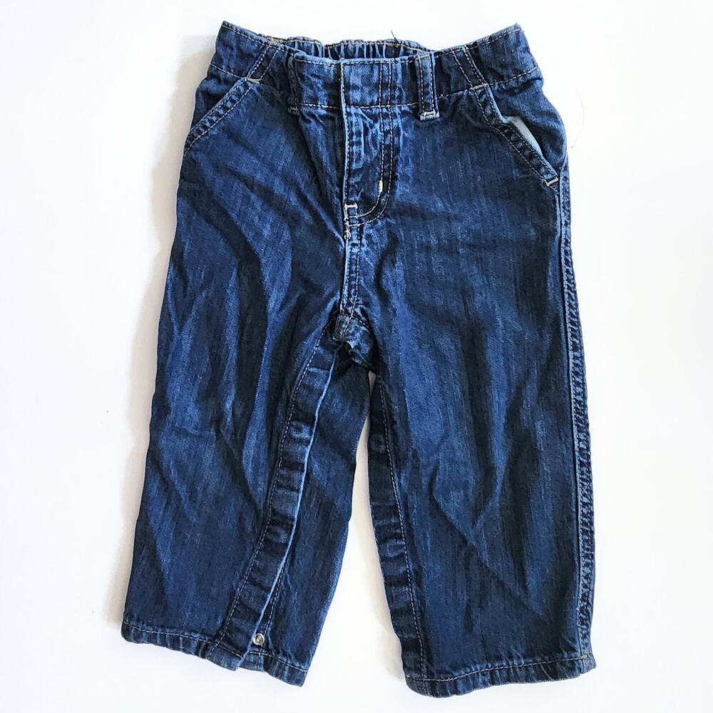 BabyGap Toddler Elastic Waist Dark Wash Denim Blue Jeans Size 18-24 Months